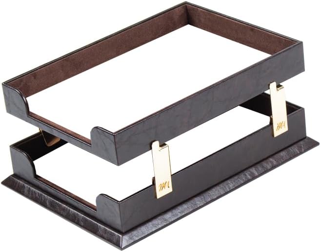 Bonded Leather Desk Organizer Set – Executive 12-Piece Desk Pads, Name Plate, Pens, Coasters & Office Accessories – Office Organization & Decor