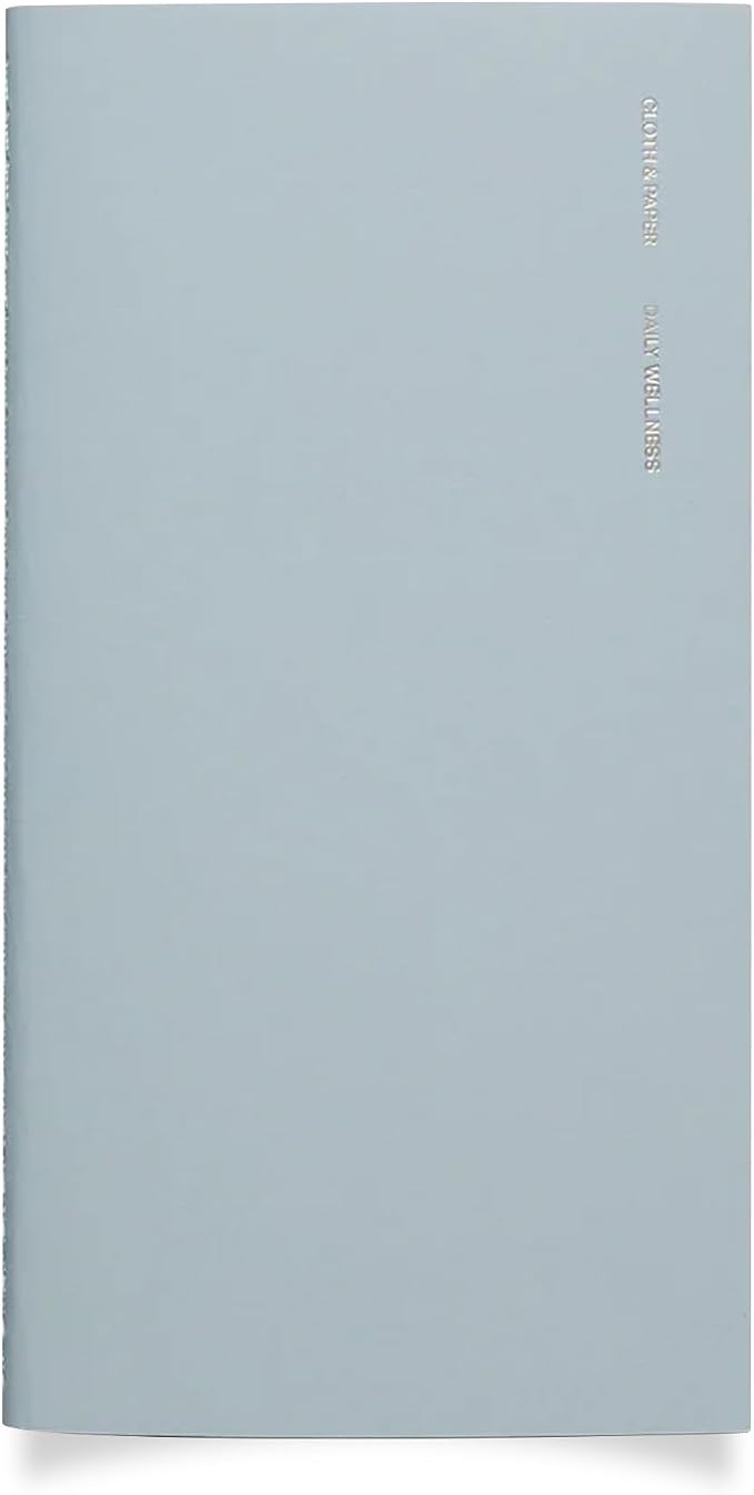 Cloth & Paper Travel Notebook | Daily Wellness Planner – Smoked Salt | Pocket Plus Wellness Planner 3.2" x 6" | Habit Tracker & Self Care Journal for Goals, Gratitude & Reflection – Soft Touch Cover