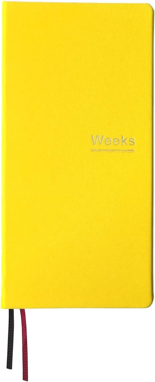Undated Weekly Planner Notebook Pocket Organizer Appointment Book Journal Notebook A6 Week Plan Notepad (Yellow)