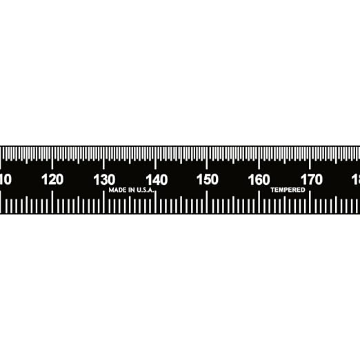 PEC Tools 300mm Flexible Metal Ruler, Stainless Steel with Black Chrome Finish, High Contrast, Fully Metric Graduation (0.5mm, 1.0mm), Easy to Read Machinist Rule, Made in USA