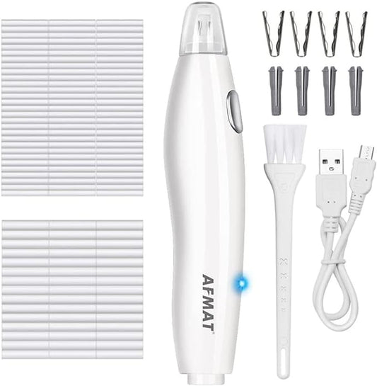 AFMAT Electric Eraser for Artists, 140 Eraser Refills, Rechargeable Electric Erasers for Drawing, Artist Erasers for Drafting, Painting, Sketching, Architectural Plans, Detailer Tool EE03(White)