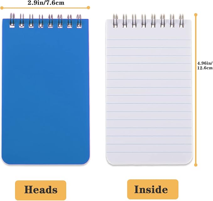 QiCheng 12 pcs Pocket Notebook Mini Notepad Small Spiral Notebooks 3X5Inch | functionality PortabilityPortability convenience