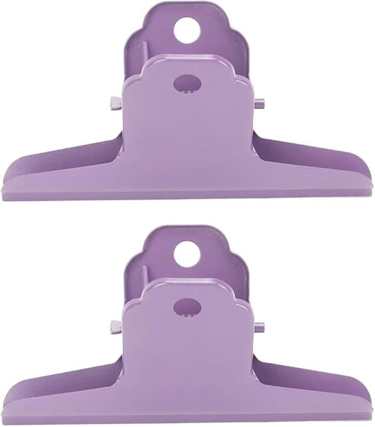 2PCS Extra Large Binder Clips Metal Bulldog Clips Large Paper Clamps Holder Chip Clips for Home School Office Drawing Bag Purple 3inch