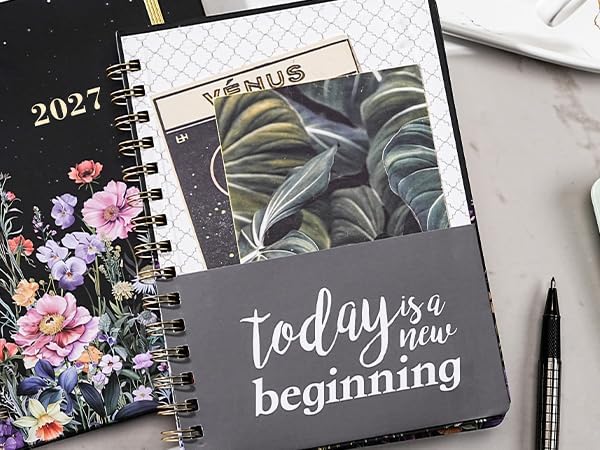 2027 Planner, 2027 Planner Weekly and Monthly, Jan 2027-Dec 2027, Hardcover | 12 Monthly Tabs,Elastic Closure,Twin-Wire Binding, Holiday Reminders, Back Pocket, Premium Paper,for School Office,6.5"x8.5"