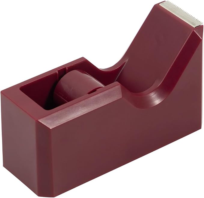 JAM PAPER Colorful Desk Tape Dispensers - Burgundy - Sold Individually