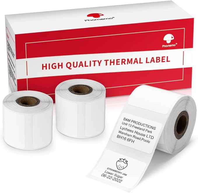 960 pcs Thermal Sticker Barcode Label Paper, Phomemo Multi-Purpose Self-Adhesive Tag for M110/M220/M108/M250/M260/M120/M150 Label Maker Machine, 1.18'' x 0.78"(30X 20mm),320 Pcs/Roll, Black on White | for M110/M220/M108/M250/M260/M120/M150 Label Maker ...