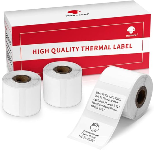 960 pcs Thermal Sticker Barcode Label Paper, Phomemo Multi-Purpose Self-Adhesive Tag for M110/M220/M108/M250/M260/M120/M150 Label Maker Machine, 1.18'' x 0.78"(30X 20mm),320 Pcs/Roll, Black on White | for M110/M220/M108/M250/M260/M120/M150 Label Maker ...