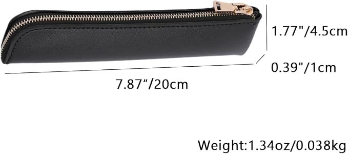 Slim Pencil Case Small Pencil Pouch Pen Case (Black/FL)