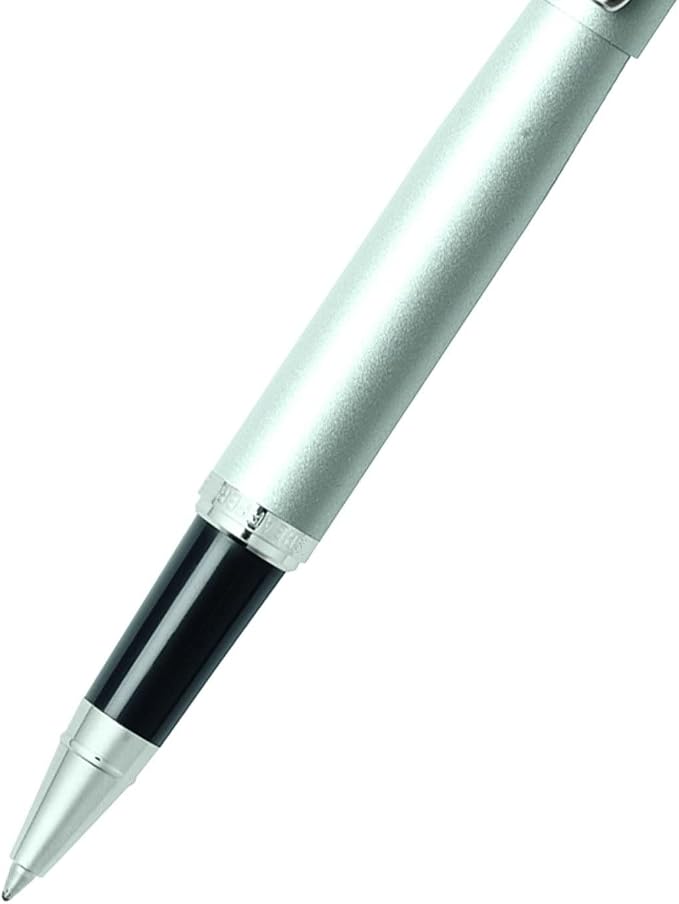 Sheaffer VFM E1940051 Refillable Lacquer Rollerball Pen with Chrome Trim, Medium Point, includes Premium Gift Box and Black Cartridge, 1 Pack, Strobe Silver