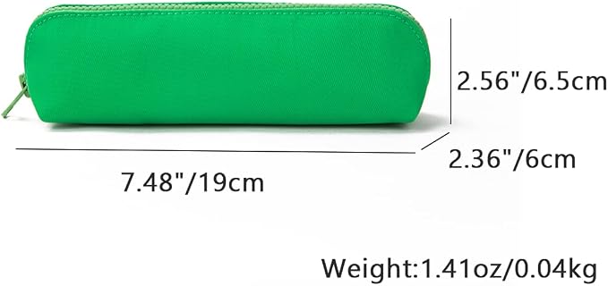 Pencil Case Small Pencil Pouch Slim (Grass Green, Oxford)