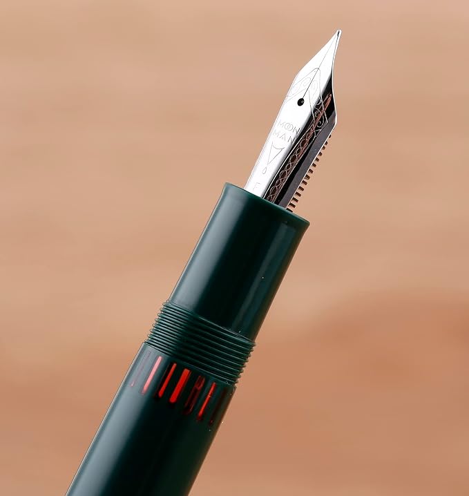 erofa Majohn P136 Piston Fountain Pen Fine Nib with Box, Green Resin Writing Pen Set