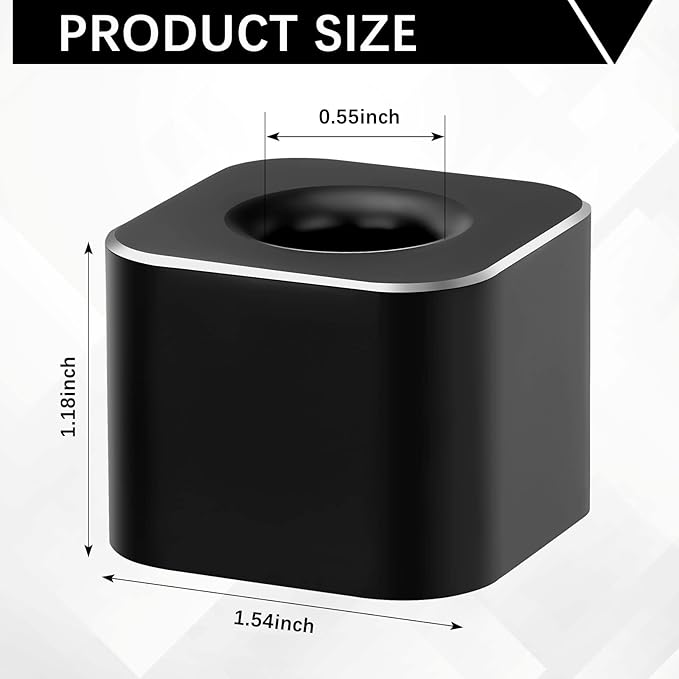 Chinco 2 Pieces Single Pen Holder Metal Pen Stand Square Base Aluminum Student Desk Organizer for Desk Desktop Toothbrush Stand Holder Display for Home Office Students Teachers