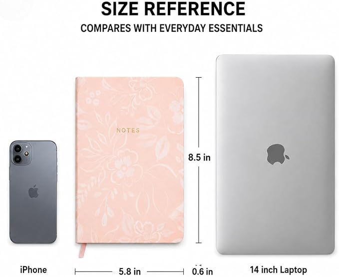 WORLD TRAVELER Large Lined Journal Notebook 256 Ruled White & Ivory Pages | Lay-Flat Binding, Gilded Page Edges Resist Wear, Reinforced Square Corners, Bleed-Resistant Smooth Paper