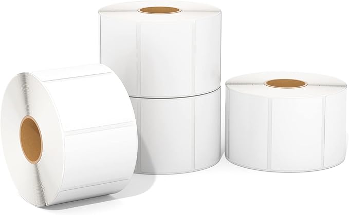 MUNBYN 2.25x1.25 Thermal Labels, 4000 Sheets/4 Roll, White | Strong Adhesive for Small Business, Shipping, Bakery, Price Tag