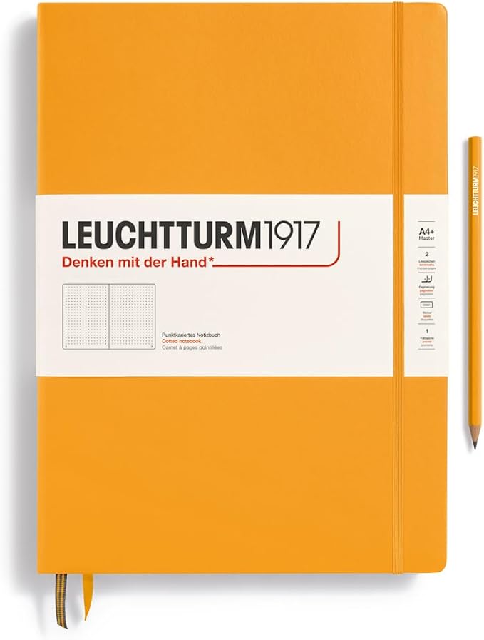 LEUCHTTURM1917 - Notebook Hardcover Master Classic A4+ - 235 Numbered Pages for Writing and Journaling (Rising Sun, Dotted)