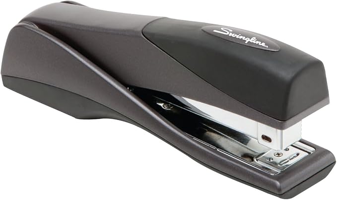 Swingline Stapler, Jam Free, Optima Grip Full Size, Ergonomic Cushion, Metal, 25 Sheet Capacity, Black (87810)