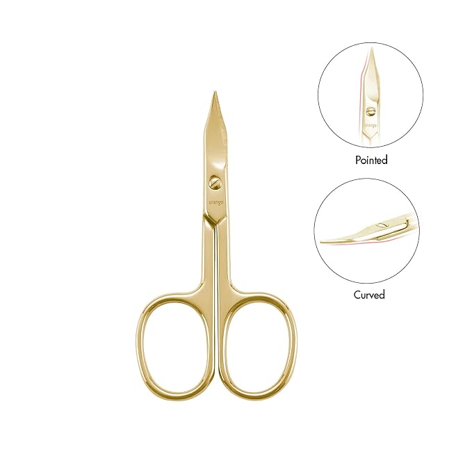 LIVINGO Sharp Nail Scissors Curved Blade Stainless Steel | Professional Cuticle Tool, Fingernail Toenail Care, Pedicure Grooming, Durable Storage Case