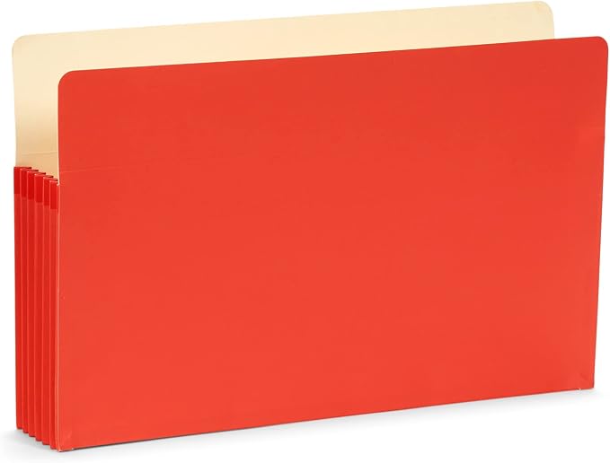 Blue Summit Expandable Legal File Folders for Bulky Documents, Legal Size, 5" Expansion, Assorted Colors, 10 File Pockets