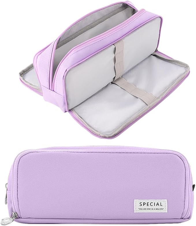 iSuperb Large Pencil Case 3 Compartments Pencil Pouch Big Capacity Pencil Bag for Kids Teen Girls Boys Student School Supplies Oxford Organizer Pen Bag Cosmetic Makeup Pouch