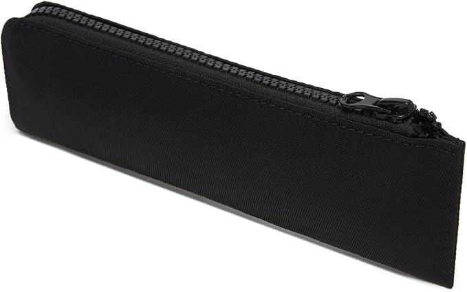 Oxford Pencil Case Slim Pencil Pouch Durable Zipper Stationery Bag Small Travel Use（Black/Oxford）