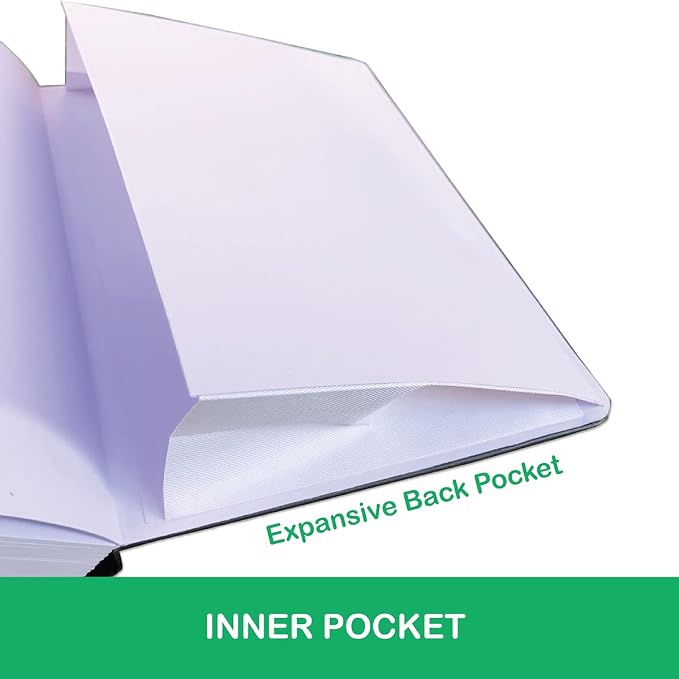 BUKE Dotted Notebook Journal 180GSM Bamboo Thick White Paper 160 Pages 5 * 5MM Dot Grid, Lay Flat Binding,Colored Silver Edges, Bookmarks and Expandable Back Pocket (BKP-9)