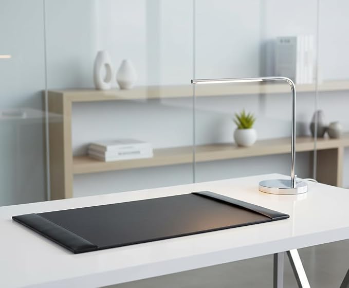 Dacasso Black 30" x 18" Desk Pad/Desk Mat/Desk Protector, Bonded Leather, 30.00 x 18.00 x 0.50 (PR-1403)