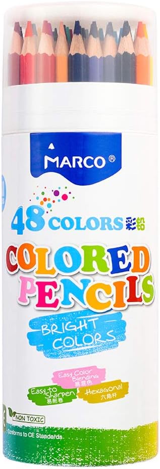 oily soft core smooth color pencil, 48 colors, smooth strokes