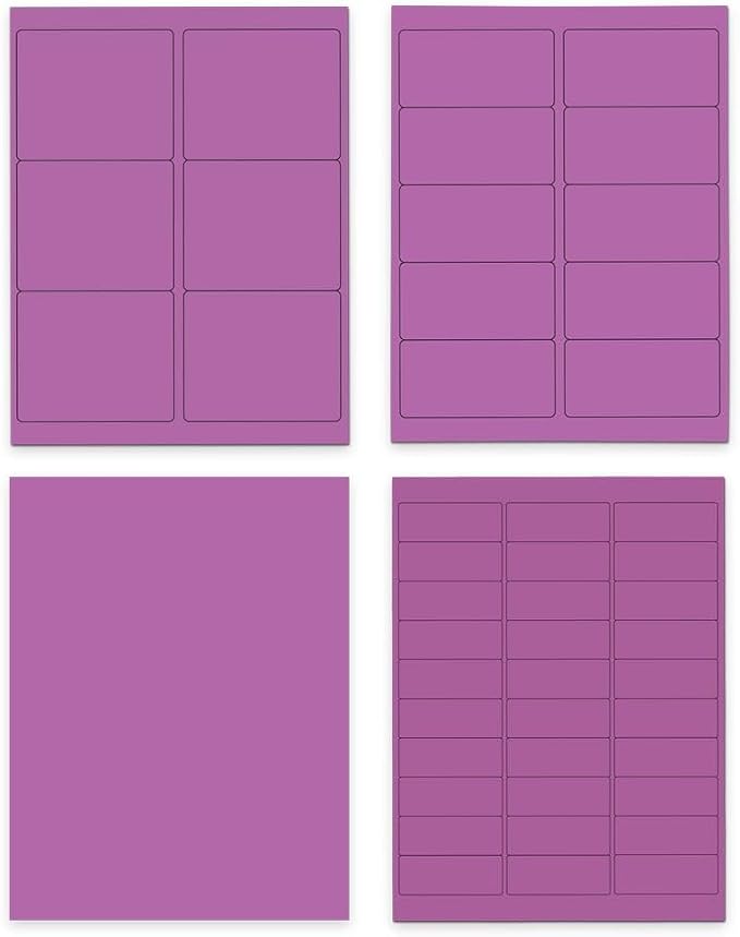 JAM PAPER Shipping & Mailing Address Labels - Multi Size Assortment - Purple - 370/Pack