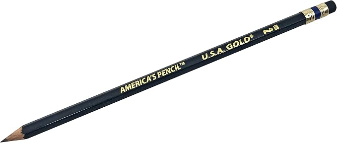 RoseArt U.S.A. Gold Pre-Sharpened American Wood Cased #2 HB Black Pencils, 36 Pack