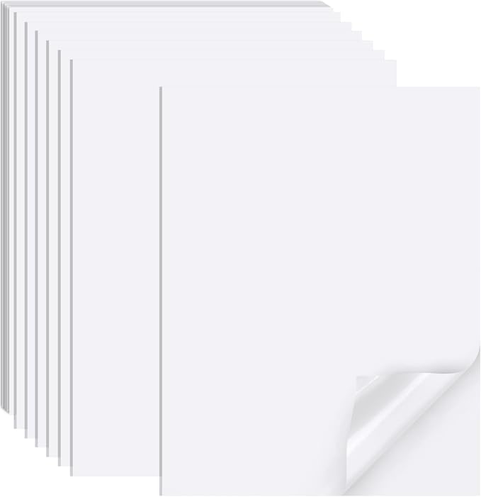 Printable Sticker Paper for Inkjet Printer, 40 Sheets 8.5"x11'' Matte Sticker Printer Paper Full Sheet Labels for Laser/Inkjet Printers, Letter Size