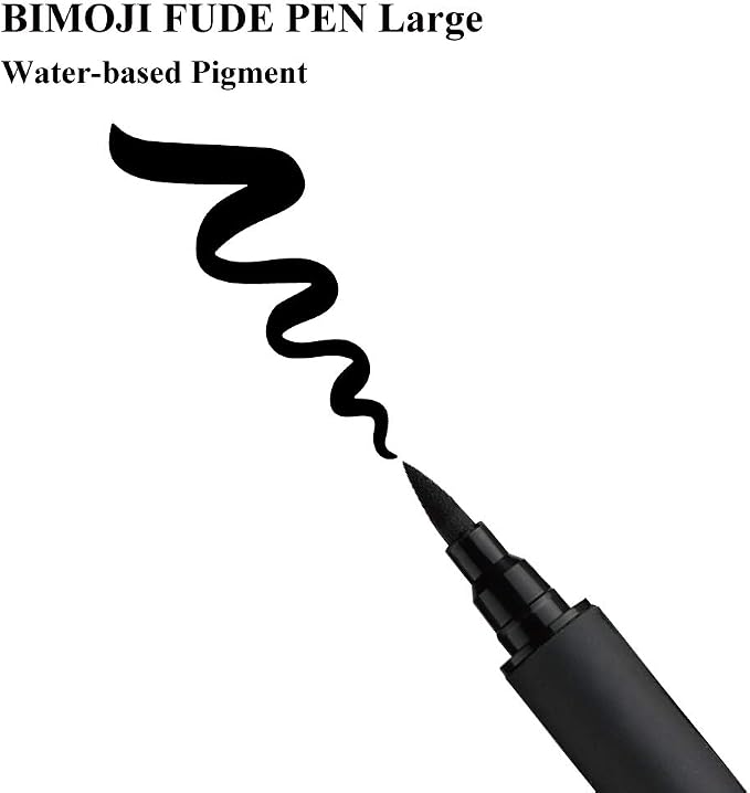 Kuretake Bimoji Fude Pen Large, Soft brush tip, brush tip marking fude brush pen, for Calligraphy, lettering, illustration, Professional, Made in Japan