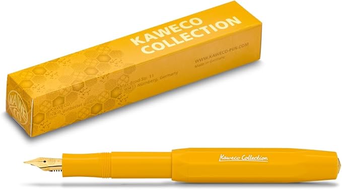 Kaweco COLLECTION Fountain Pen Honey, Fine Nib Sport Octagonal Clip Gold