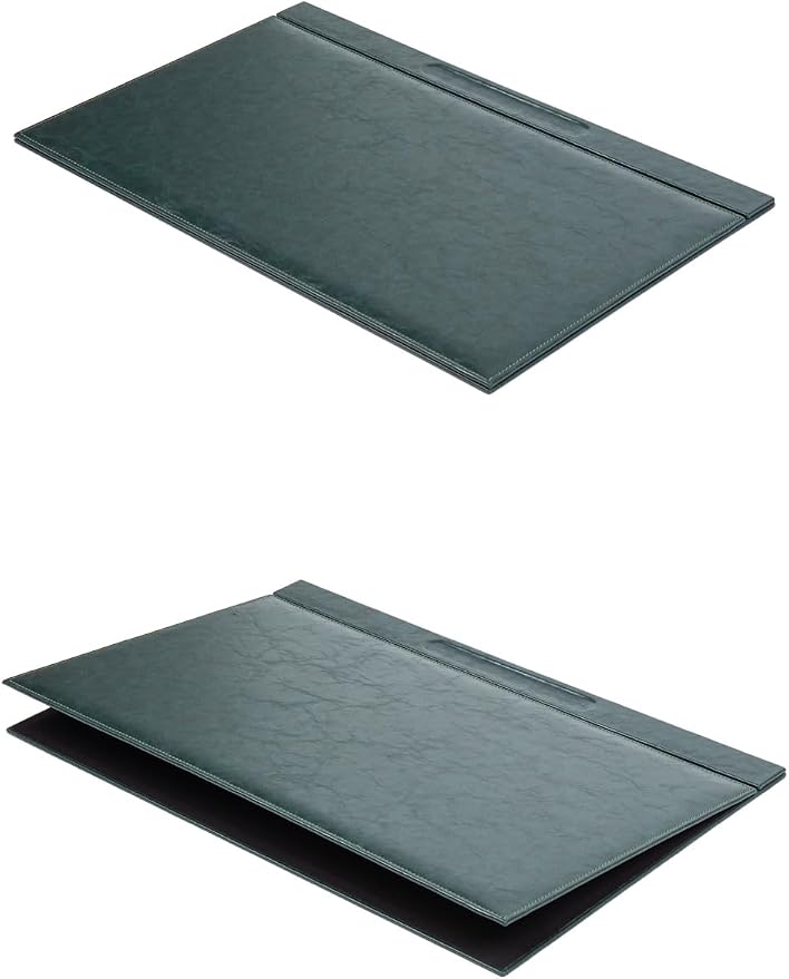 Bonded Leather Desk Organizer Set – Executive 12-Piece Desk Mats, Name Plate, Pens, Coasters & Office Accessories – Office Organization & Decor
