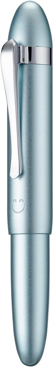 HONG DIAN M1 Fountain Pen Extra Fine Nib, Ice Blue & Submarine Shape Aluminium Short Mini Pocket Travel Pen