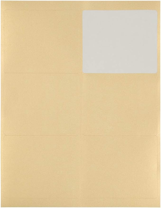 JAM PAPER Shipping Address Labels - Large - 3 1/3 x 4 - Metallic Gold - 120/Pack