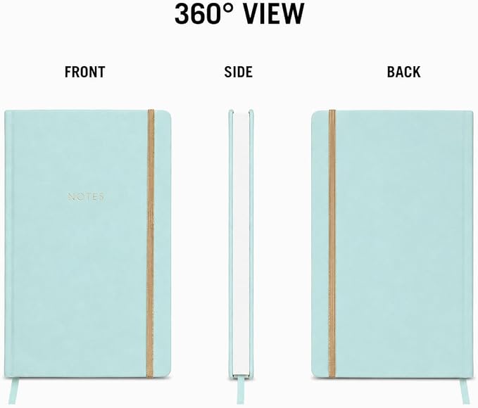 WORLD TRAVELER Large Lined Journal Notebook 256 Ruled White & Ivory Pages | Lay-Flat Binding, Gilded Page Edges Resist Wear, Reinforced Square Corners, Bleed-Resistant Smooth Paper