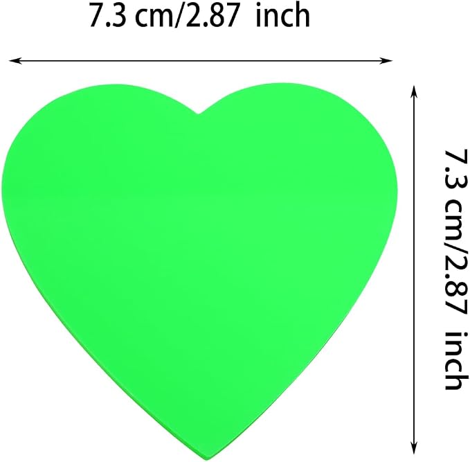 ONLYKXY 3 Pack Heart Shaped Transparent Sticky Notes 2.8X2.8in Waterproof Self-Stick Book Tabs 150 Sheets PET Markers Sticky Notes Pad (Fluorescent Green)