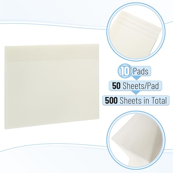 Mr. Pen- Transparent Sticky Notes, 5" x 7", 10 Pads, 500 Sheets | Large Clear Sticky Notes, Waterproof Self-Adhesive Clear Note Pads for Bible Journaling and Studying, Easy to Peel
