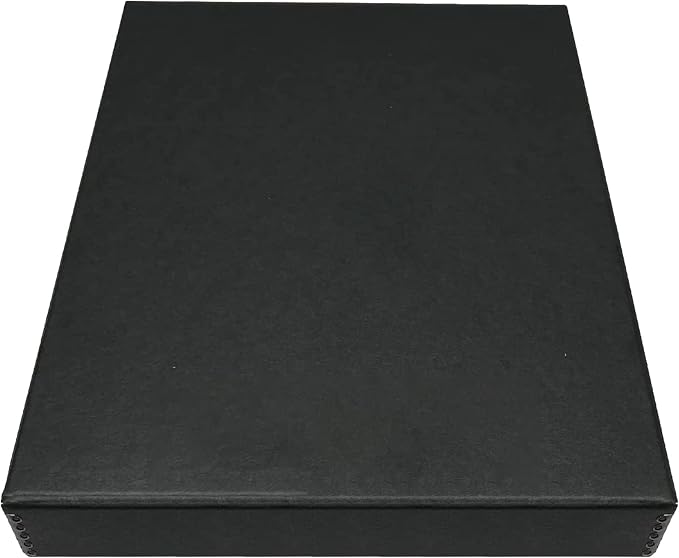 Golden State Art, Clamshell Archival Folio Storage Box 16x20 Inch, Black | Acid-Free Photo Box with Metal Edge Corner, Preserve And Store Paper Documents Cards Prints Arts and Crafts DIY Projects