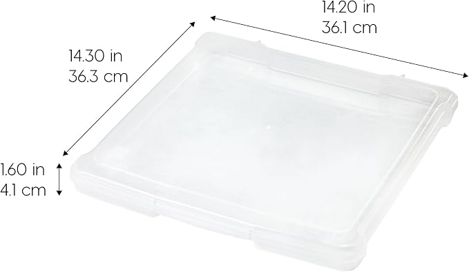 IRIS USA Fits 12" x 12" Paper, 10-Pack Thin Portable Plastic Scrapbook Paper Storage Cases Organizers with Built-in Handle for Art and Craft Supplies, Office Document, Stationery, Photo - Clear