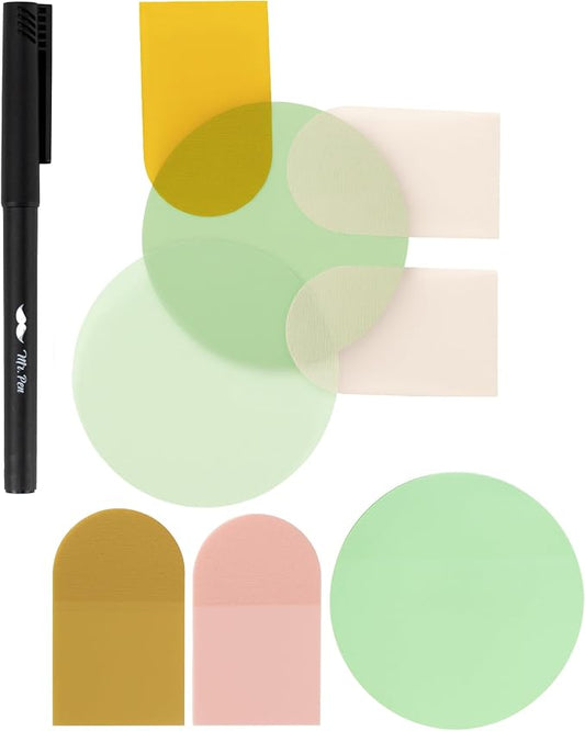 Mr. Pen- Transparent Sticky Notes Set, 150 Sheets | Transparent Sticky Notes with Black Fineliner Pen for Bible Study, Office, School, Planning, Journaling & Organization