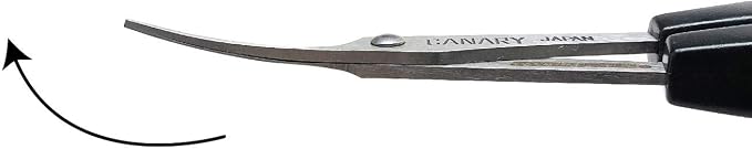 CANARY Japanese Mini Craft Scissors 4" Curved Blade [Extra Non-Stick], Small Detail Scissors for Paper Crafting, Fabric Cutting, Art Crafts, Made in JAPAN