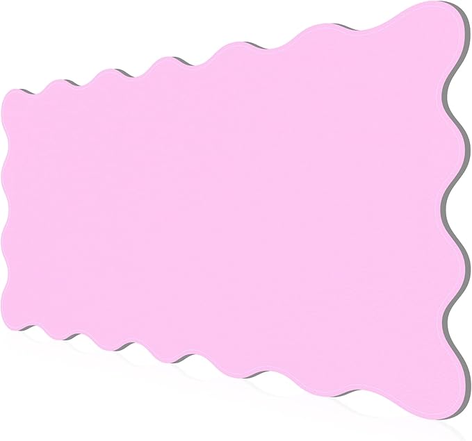 PU Leather Desk Pad, Scalloped Non-Slip Mouse Pad & Large Desk Mat Cover Stitched Edges Writing Pad for Office, Home - Waterproof, Easy to Clean, Durable Surface I 31.4"x15.7", Bonbon Pink
