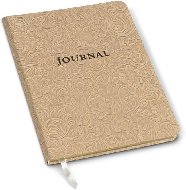 Gallery Leather Journal Notebook - 192 Pages, Softcover, For Men and Women, For Writing, Work & Travel, Handcrafted - Floral Latte - 9.75 x 7.5, Large Lined