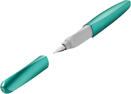 Pelikan Twist Fountain Pen with 1 Ink Cartridge, Medium Nib, Cold Alaska, Boxed (820165)