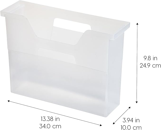 IRIS USA 6-Pack Small Desktop File Box with Open Lid, Clear | Organize paperwork, mail, magazines, and office supplies with portable storage for desks, classrooms, and home workspaces