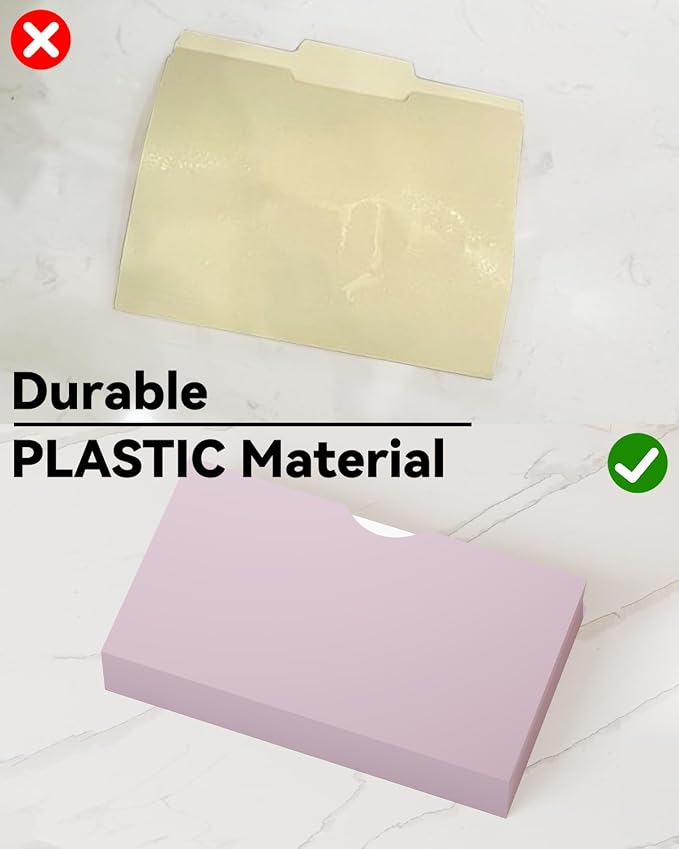 ANSOOK Plastic File Jackets,3" Legal Size Manila File Folder,12 Pack Expandable Project File Folders,Expanding File Jacket Folders for Cabinet,Straight Cut Tab,Manila Job Folder for Home Office