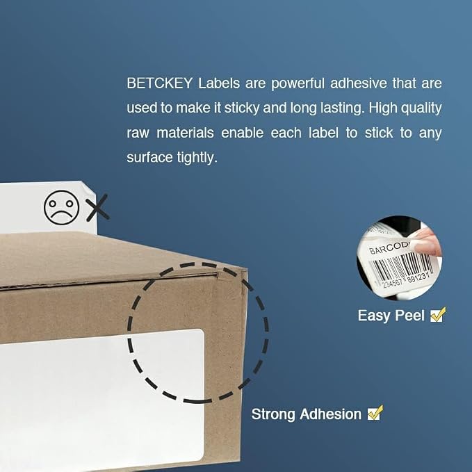 BETCKEY - Compatible Barcode Labels Replacement for Brother DK-1209 (2.4 in x 1.1 in), Use with Brother QL Label Printers [10 Rolls/8000 Labels]