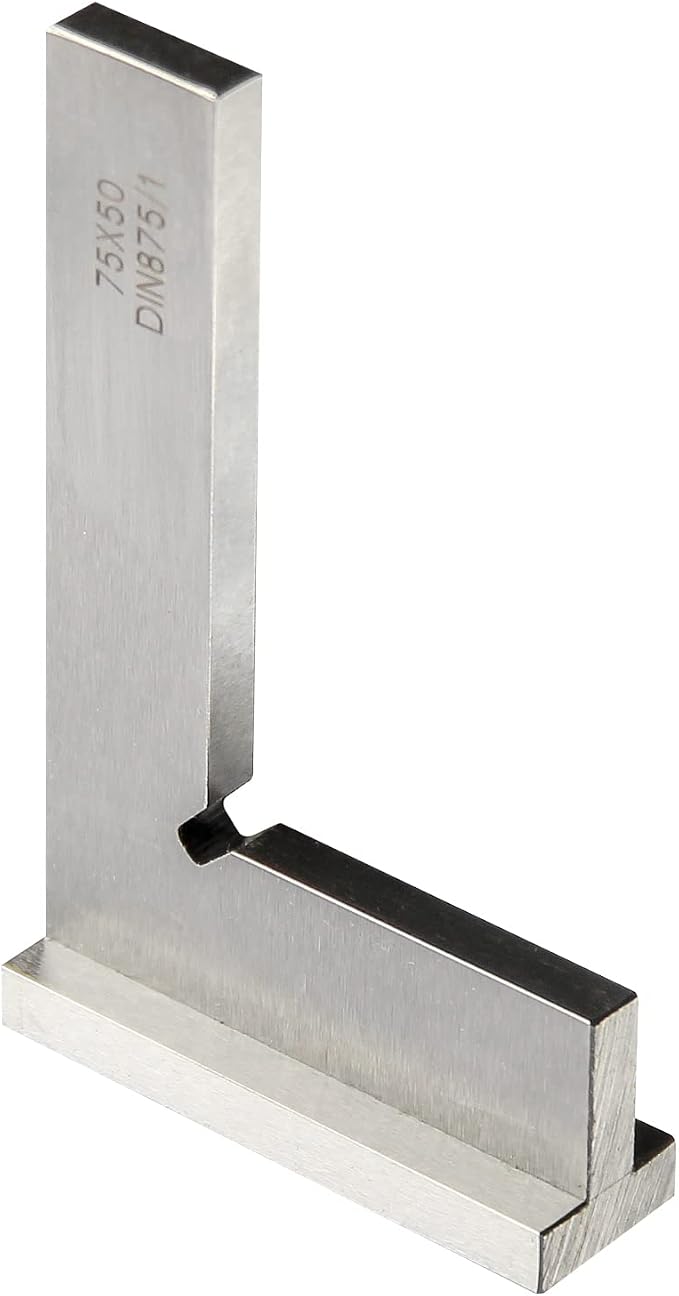 Precision Machinist Square 3 Inch Engineer Square 90 Degree Right Angle Ruler Ground Hardened Steel with Seat 3 x 2 Inch