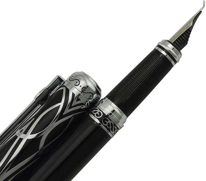 Lanxivi Duke Ruby Fude Pen Calligraphy Fountain Pen Fine to Broad Size for Signature and Art Drawing with Pen Pouch